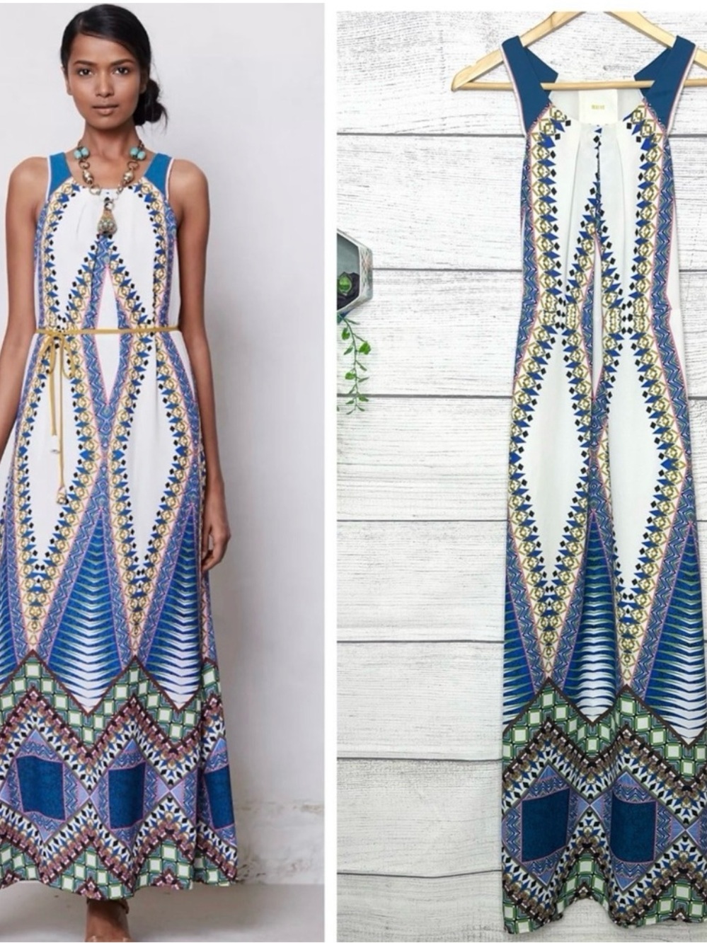 Anthropologie Maeve Boho Geometric Maxi Dress